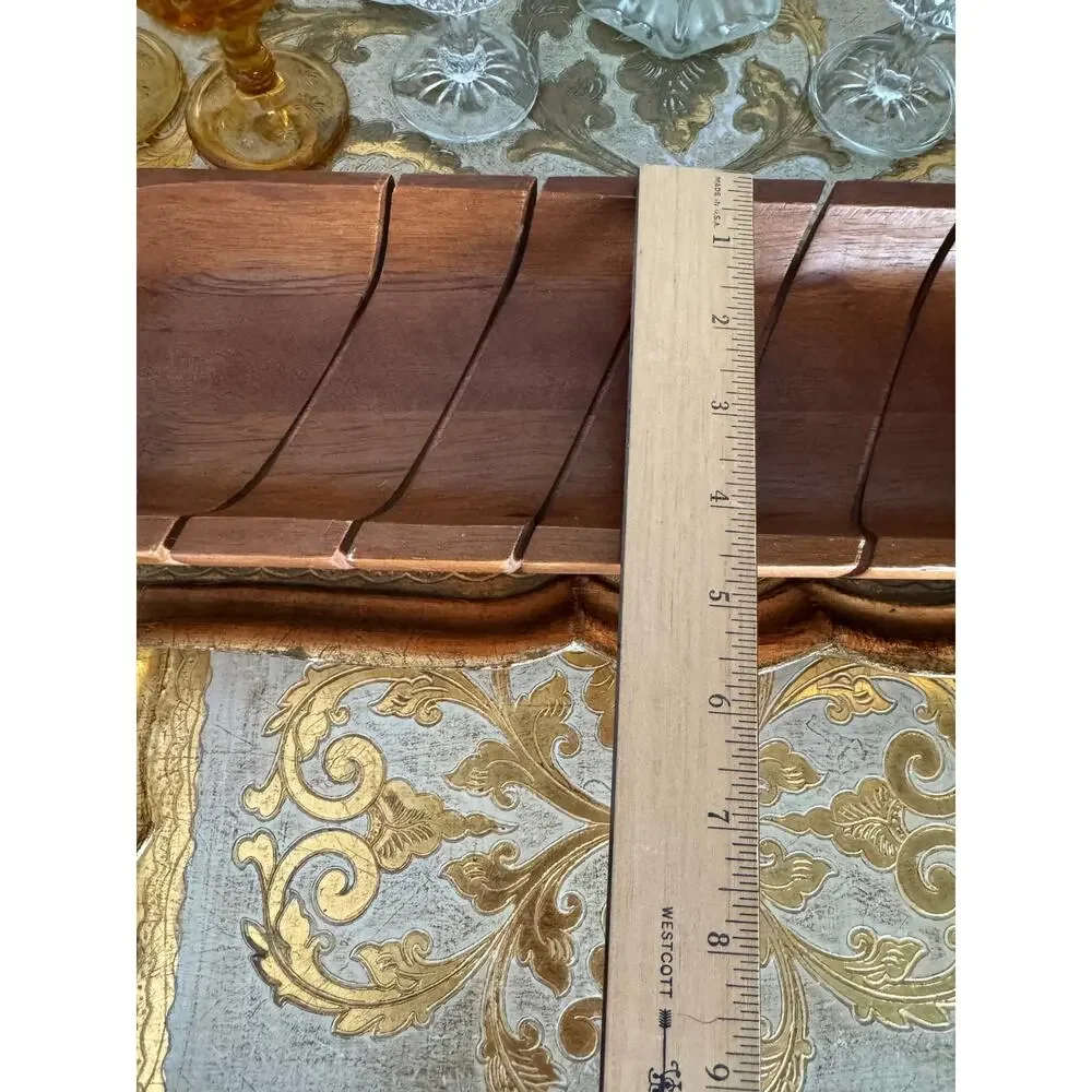 West Elm Wooden Bread Bowl Tray 18” Long Decorative Centerpiece Fruit Dough Bowl